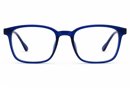 Front view of the Siri Sael premium optical frame in Cobalt Blue by Siri Eyewear Kenya.