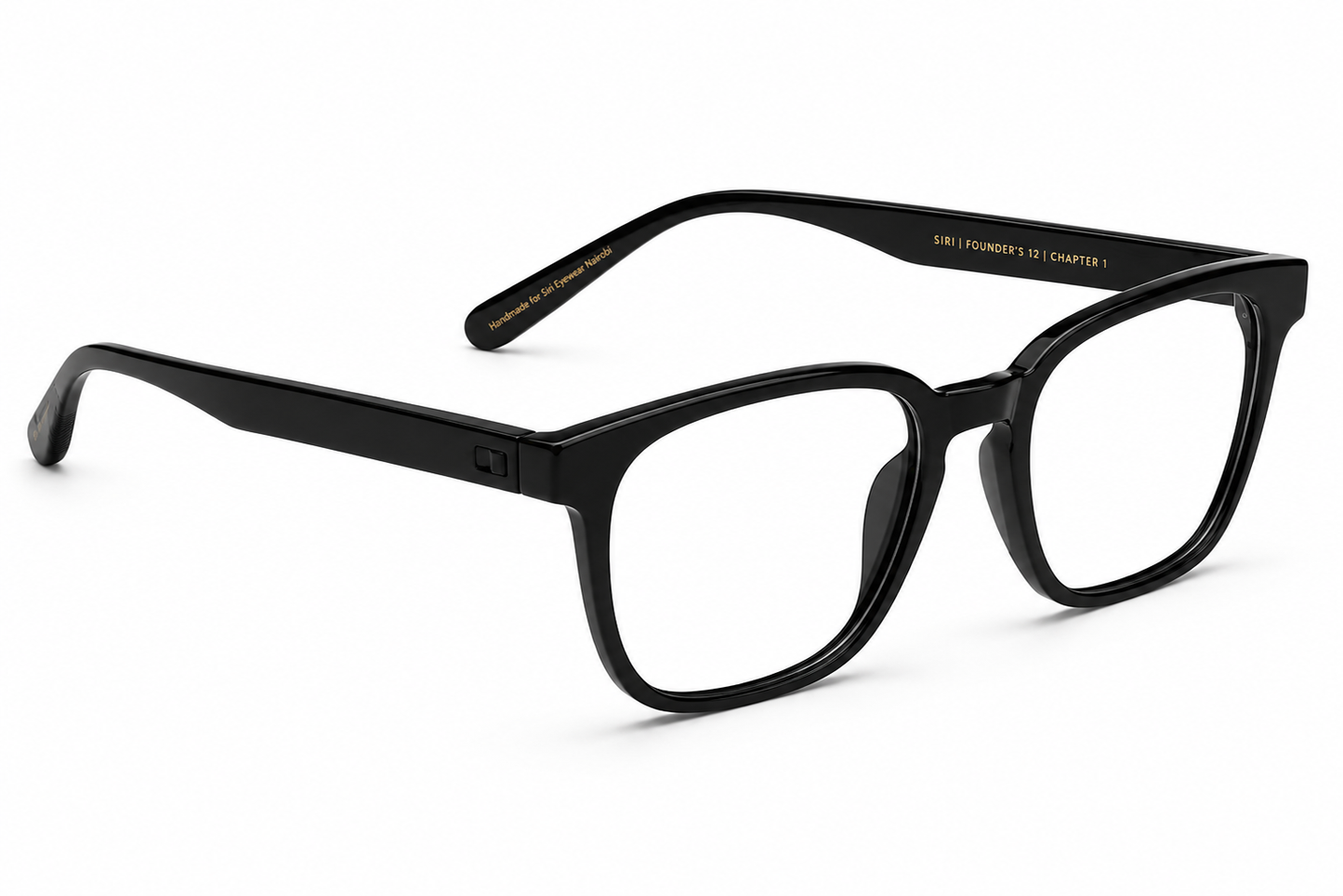 Right 45-degree view of the Almasi Vela premium square eyeglass frame.