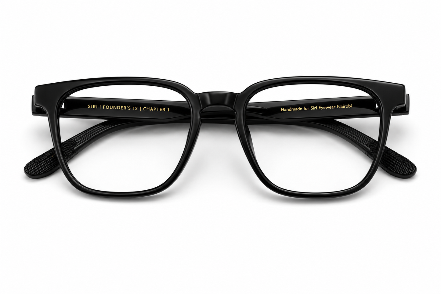 Folded flat view of the Almasi Vela designer eyeglasses.