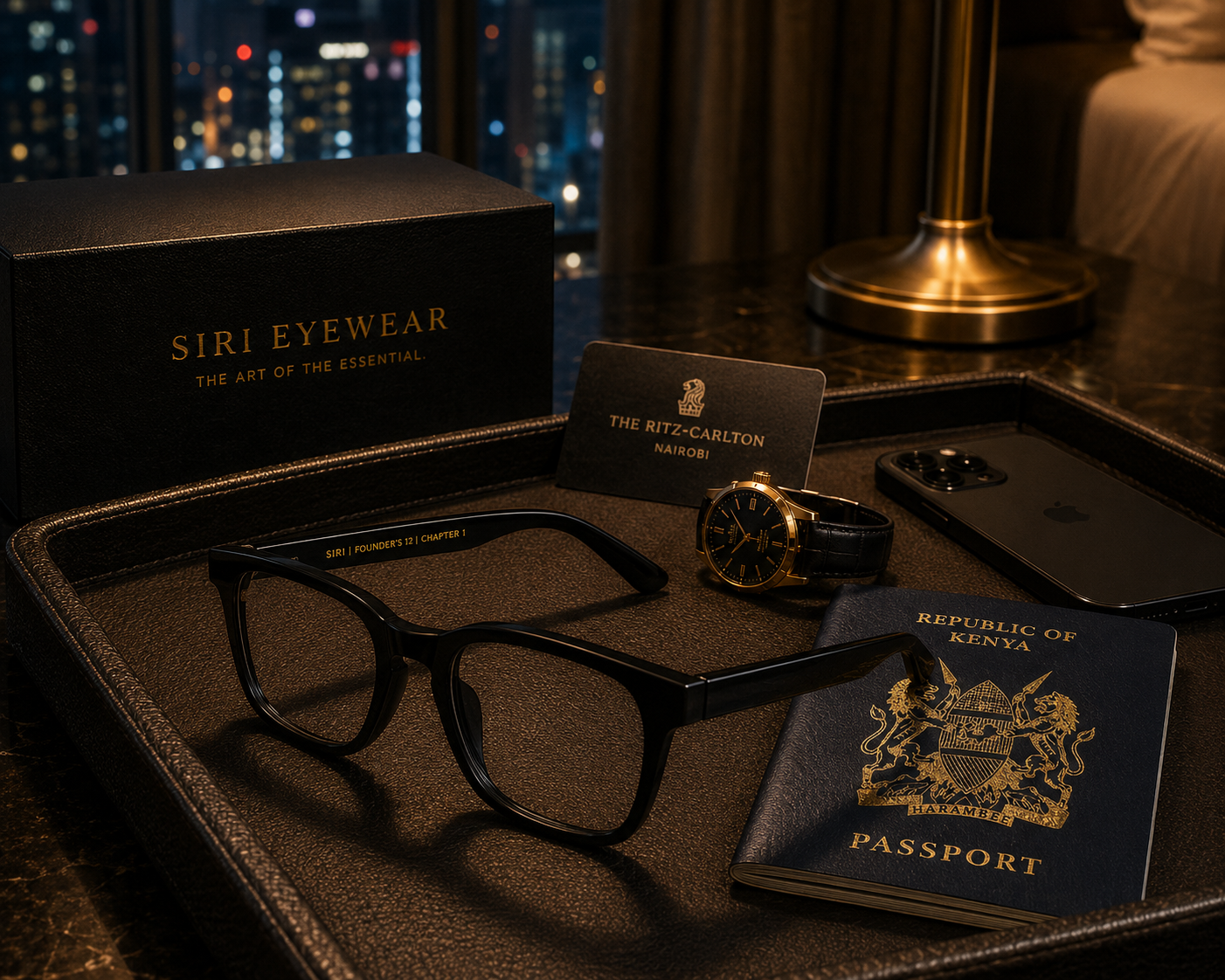 Almasi Vela designer eyeglasses showcased in a premium modern lifestyle environment.