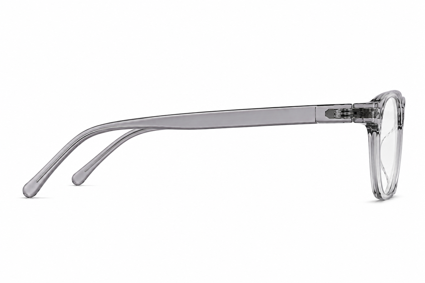 Right profile of the Daira Arvo™ premium optical frame in Crystal Graphite Fade.