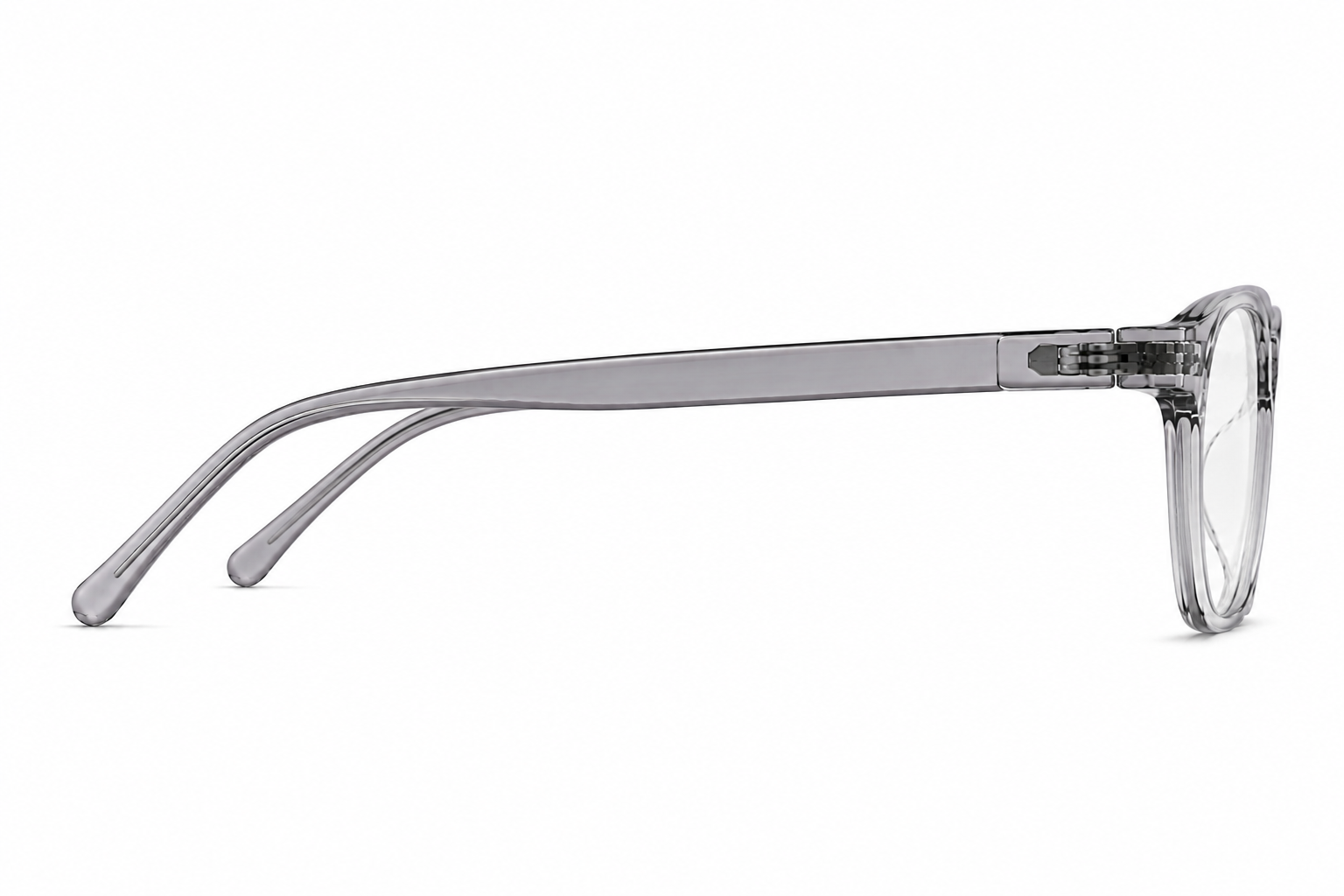 Right profile of the Daira Arvo™ premium optical frame in Crystal Graphite Fade.
