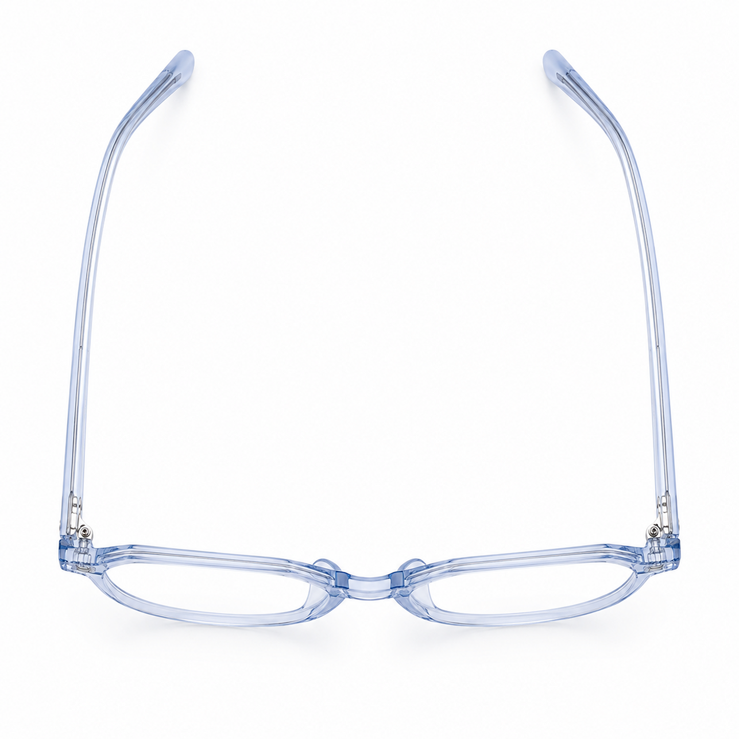 Top view of the Daira Ciro™ premium optical frame in Ice Blue Crystal.