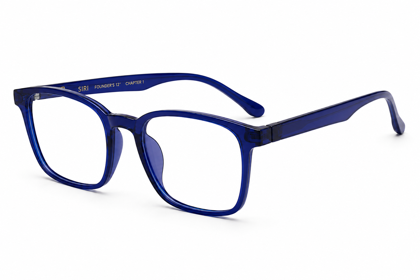 Siri Sael premium optical frame in Cobalt Blue viewed at 45 degrees left.
