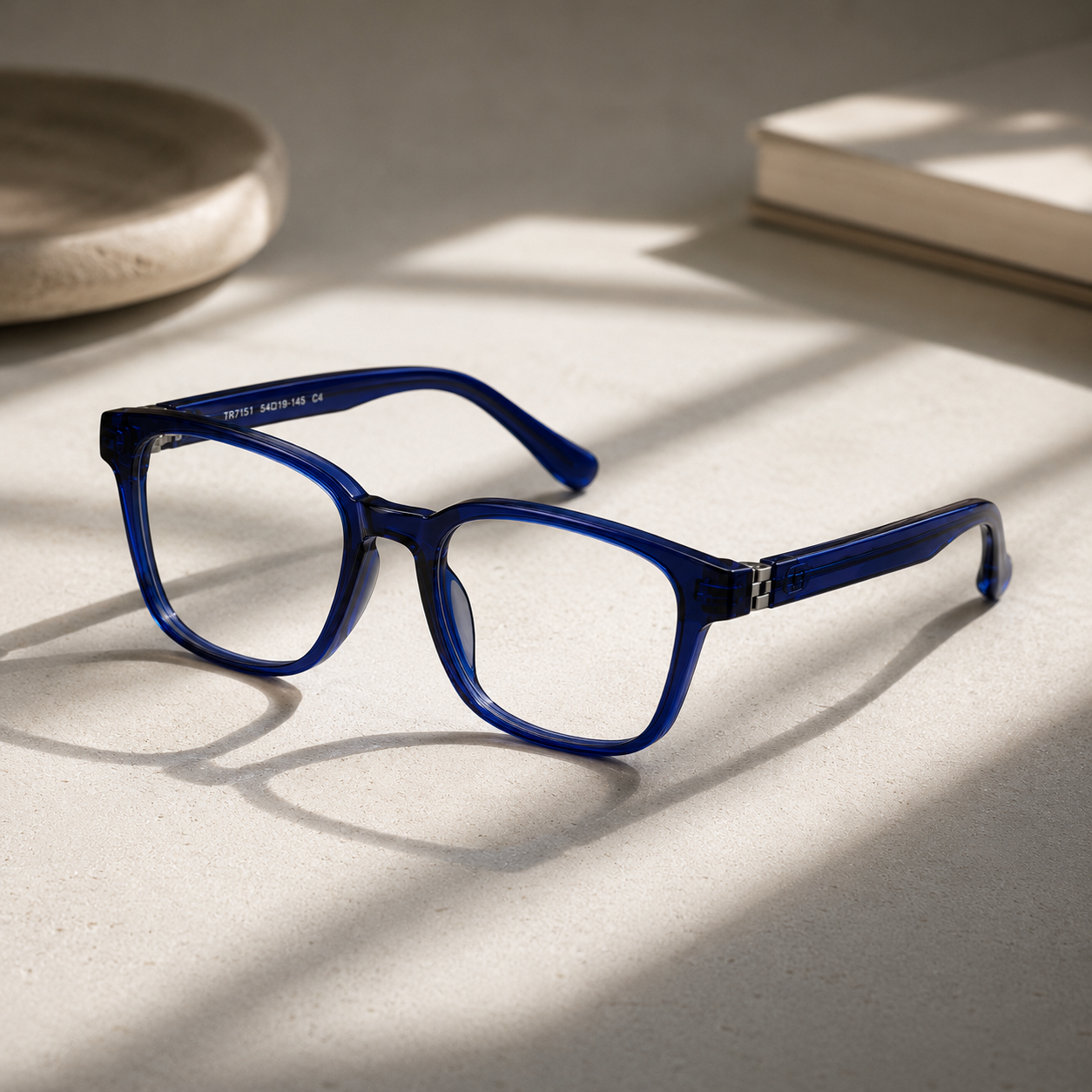 Siri Sael premium optical frame photographed with soft natural window light.